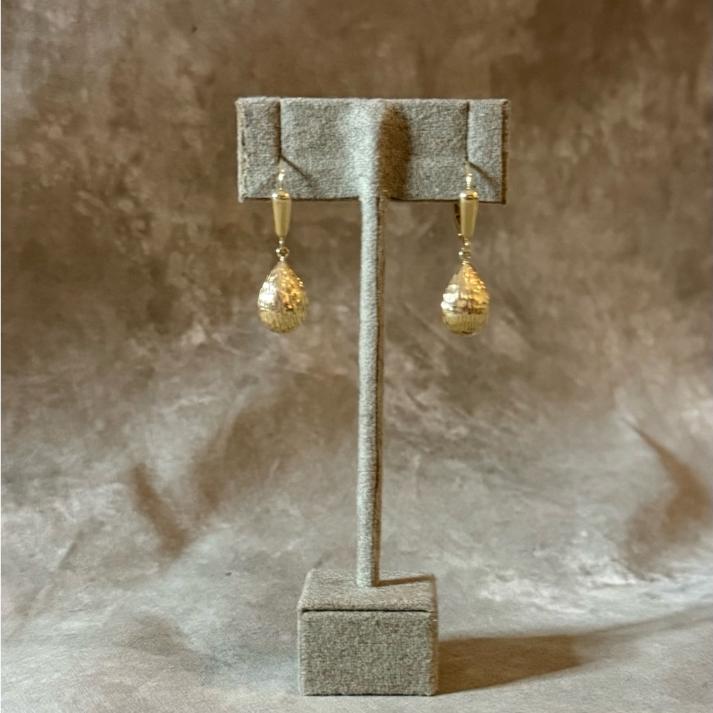 Elegant 14k Solid Gold Drop Earrings